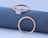 0.55 Carat (ctw) 14K Rose Gold Round Cut Diamond Ladies Halo Engagement Bridal Ring With Matching Band Set 1/2 CT