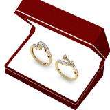 0.65 Carat (ctw) 18K Yellow Gold Round Diamond Ladies Twisted Swirl Bridal Halo Engagement Ring With Matching Band Set