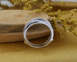 0.50 Carat (ctw) 10K White Gold Round Diamond Ladies Anniversary Wedding Band Enhancer Guard Double Ring 1/2 CT