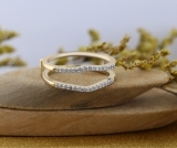 0.50 Carat (ctw) 10K Yellow Gold Round Diamond Ladies Anniversary Wedding Band Enhancer Guard Double Ring 1/2 CT