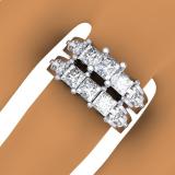 3.10 Carat (ctw) 10K White Gold Princess & Round Diamond Ladies Bridal 3 Stone Engagement Ring With Matching Band Set 3 1/10 CT