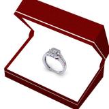0.45 Carat (ctw) 14K White Gold Princess & Round Cut Diamond Ladies Split Shank Bridal Engagement Ring 1/2 CT