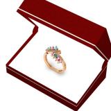 0.50 Carat (ctw) 10K Rose Gold Round Cut Multi-Gemstone Ladies Journey Ring