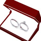 0.25 Carat (ctw) 14K White Gold Marquise & Round Cut Diamond Ladies Bridal Halo Style Engagement Ring Matching Band Set 1/4 CT