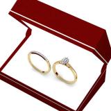 0.25 Carat (ctw) 14K Yellow Gold Marquise & Round Cut Diamond Ladies Bridal Halo Style Engagement Ring Matching Band Set 1/4 CT