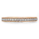 0.40 Carat (ctw) 10K Rose Gold Round Cut Diamond Ladies Anniversary Wedding Band Stackable Ring