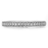0.40 Carat (ctw) 10K White Gold Round Cut Diamond Ladies Anniversary Wedding Band Stackable Ring