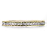 0.40 Carat (ctw) 10K Yellow Gold Round Cut Diamond Ladies Anniversary Wedding Band Stackable Ring