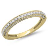 0.40 Carat (ctw) 14K Yellow Gold Round Cut Diamond Ladies Anniversary Wedding Band Stackable Ring