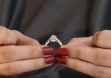 0.50 Carat (ctw) 14K Rose Gold Princess & Round Diamond Ladies Swirl Split Shank Bridal Halo Style Engagement Ring 1/2 CT