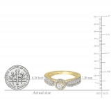 0.80 Carat (ctw) 14K Yellow Gold Round Cut Diamond Ladies Bridal Vintage Halo Style Engagement Ring 3/4 CT
