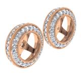 0.55 Carat (ctw) 14K Rose Gold Round Cut Diamond Millgrain Removable Jackets For Stud Earrings 1/2 CT