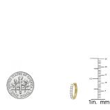 0.20 Carat (ctw) 18K Yellow Gold Round White Diamond Huggie Hoop Earrings 1/5 CT