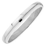 14K White Gold Men's Ladies Unisex Ring Wedding Band 3MM Domed Plain Shiny Polished Traditional Fit