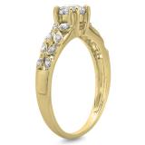 0.60 Carat (ctw) 10K Yellow Gold Round Cut Diamond Ladies Bridal Vintage Style Engagement Ring