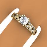 0.60 Carat (ctw) 10K Yellow Gold Round Cut Diamond Ladies Bridal Vintage Style Engagement Ring