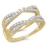 0.50 Carat (ctw) 18K Yellow Gold Round Diamond Ladies Anniversary Wedding Band Enhancer Swirl Double Guard Ring  1/2 CT
