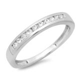 IGI CERTIFIED 0.25 Carat (ctw) 14K White Gold Round Cut Diamond Ladies Stackable Anniversary Wedding Band 1/4 CT