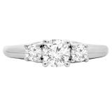 1.00 Carat (ctw) 14K White Gold Round Cut Diamond Ladies 3 Stone Bridal Engagement Ring 1 CT