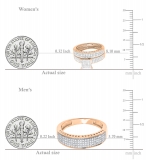 1.10 Carat (ctw) 10K Rose Gold Round White Diamond Ladies & Mens His Hers Bridal Micropave Engagement Ring Trio Set Band 1 CT