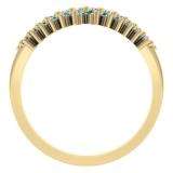 0.35 Carat (ctw) 18K Yellow Gold Round White & Blue Diamond Ladies Wedding Stackable Band Anniversary Chevron Ring 1/3 CT