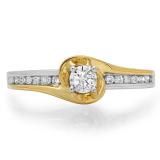 0.40 Carat (ctw) 10K Two Tone Gold Round Cut White Diamond Ladies Twisted Bridal Engagement Ring