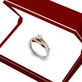 0.40 Carat (ctw) 10K Two Tone Gold Round Cut White Diamond Ladies Twisted Bridal Engagement Ring