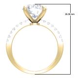 5.80 Carat (ctw) 10K Yellow Gold Round & baguette Blue Sapphire & White Cubic Zirconia CZ Classic Solitaire with Accents Bridal Engagement Ring