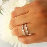 0.25 Carat (ctw) 10K White Gold Round White Diamond Ladies Anniversary Wedding Band Enhancer Guard Double Ring 1/4 CT