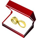 0.20 Carat (ctw) 10K Yellow Gold Round White Diamond Men & Women's Engagement Ring Trio Bridal Set 1/5 CT