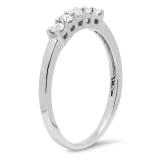IGI CERTIFIED 0.25 Carat (ctw) 14K White Gold Round Cut White Diamond Ladies 5 Stone Bridal Wedding Band Anniversary Ring 1/4 CT