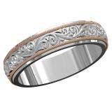 18K White & Rose Gold Ladies Anniversary Wedding Stackable Two Tone Fashion Band Ring