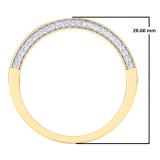 0.20 Carat (ctw) 14K Yellow Gold Round Cut Diamond Ladies Stackable Anniversary Wedding Contour Band Guard Ring 1/5 CT