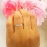0.20 Carat (ctw) 18K White Gold Round Cut Diamond Ladies Stackable Anniversary Wedding Contour Band Guard Ring 1/5 CT
