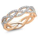 0.75 Carat (ctw) 10K Rose Gold Round White Diamond Ladies Swirl Bridal Engagement Ring 3/4 CT