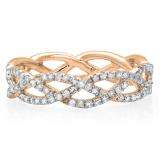 0.75 Carat (ctw) 10K Rose Gold Round White Diamond Ladies Swirl Bridal Engagement Ring 3/4 CT