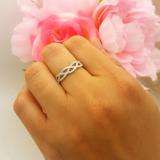 0.75 Carat (ctw) 14K White Gold Round White Diamond Ladies Swirl Bridal Engagement Ring 3/4 CT