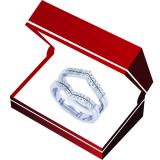 0.30 Carat (ctw) 14K White Gold Round Diamond Ladies Anniversary Wedding Band Enhancer Guard Double Ring 1/3 CT