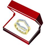 0.30 Carat (ctw) 14K Yellow Gold Round Diamond Ladies Anniversary Wedding Band Enhancer Guard Double Ring 1/3 CT