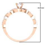 0.50 Carat (ctw) 14K Rose Gold Round White Diamond Ladies Crossover Split Shank Bridal Promise Engagement Ring 1/2 CT