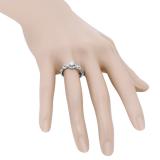 0.50 Carat (ctw) 14K White Gold Round White Diamond Ladies Crossover Split Shank Bridal Promise Engagement Ring 1/2 CT