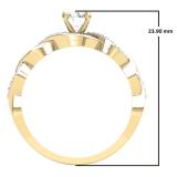 0.50 Carat (ctw) 18K Yellow Gold Round White Diamond Ladies Crossover Split Shank Bridal Promise Engagement Ring 1/2 CT
