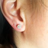 0.25 Carat (ctw) 10K Rose Gold Round White Diamond Ladies Circle Cluster Stud Earrings 1/4 CT