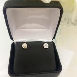 0.25 Carat (ctw) 14K Rose Gold Round White Diamond Ladies Circle Cluster Stud Earrings 1/4 CT