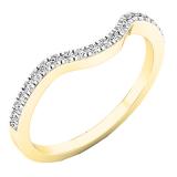 0.15 Carat (ctw) 10K Yellow Gold Round White Diamond Anniversary Ring Wedding Guard Band