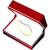 0.15 Carat (ctw) 18K Yellow Gold Round White Diamond Anniversary Ring Wedding Guard Band