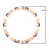 0.45 Carat (ctw) 14K Rose Gold Round Blue Sapphire And White Diamond Ladies Vintage Style Anniversary Wedding Eternity Band Stackable Ring 1/2 CT