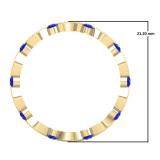 0.45 Carat (ctw) 14K Yellow Gold Round Blue Sapphire And White Diamond Ladies Vintage Style Anniversary Wedding Eternity Band Stackable Ring 1/2 CT