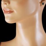 0.60 Carat (ctw) Sterling Silver Round Cut Black Diamond Ladies Half Ball Cluster Stud Earrings