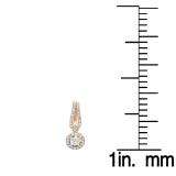 0.60 Carat (ctw) 14K Rose Gold Round White Diamond Ladies Halo Style Dangling Drop Earrings
